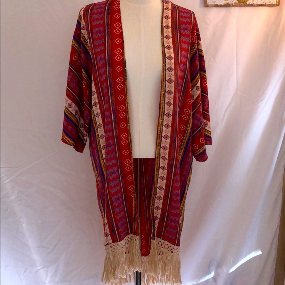 Mono B Kimono with fringe